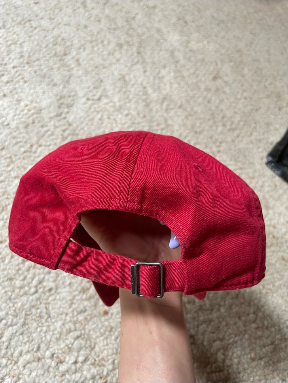 Nike Red Adjustable Baseball Cap with White Embroidery - Picture 7 of 10
